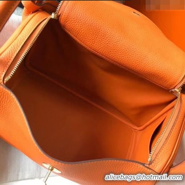 Good Taste Hermes Lindy 30cm Bag In Togo Calfskin Leather H2903 Orange