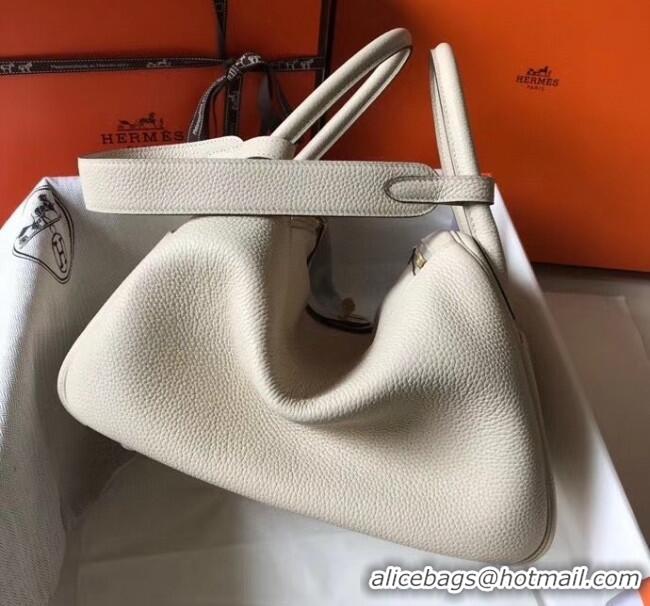 Buy Fashionable Hermes Lindy 30cm Bag In Togo Calfskin Leather H2903 Off-white