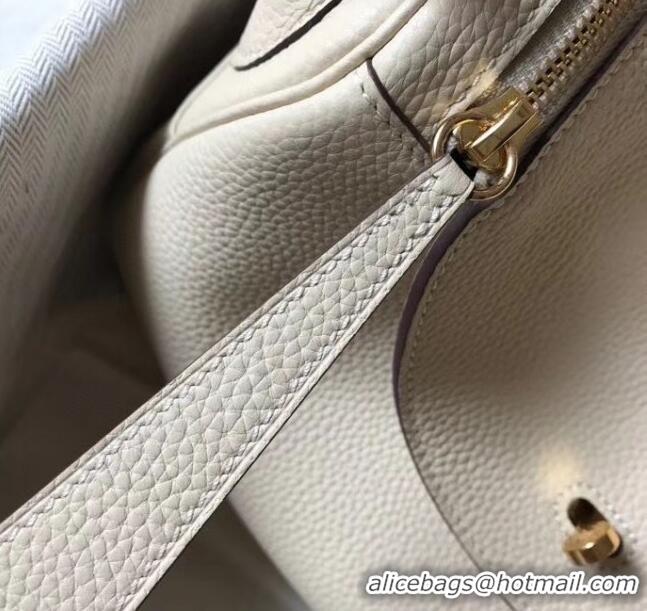 Buy Fashionable Hermes Lindy 30cm Bag In Togo Calfskin Leather H2903 Off-white