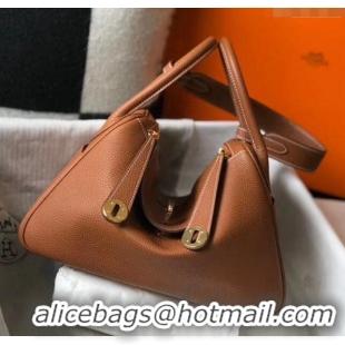 Well Crafted Hermes Lindy 30cm Bag In Togo Calfskin Leather H2903 Brown