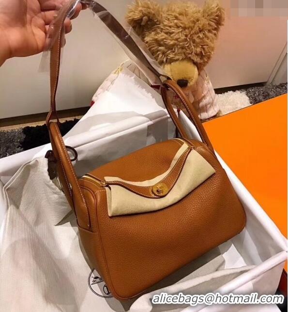 Well Crafted Hermes Lindy 30cm Bag In Togo Calfskin Leather H2903 Brown