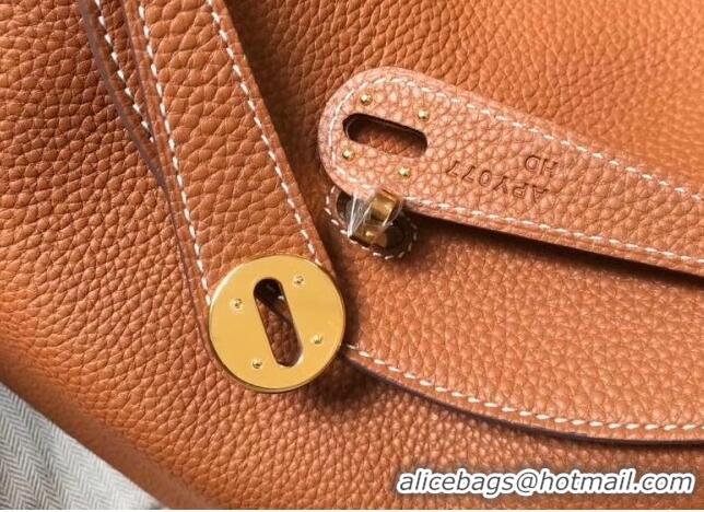 Well Crafted Hermes Lindy 30cm Bag In Togo Calfskin Leather H2903 Brown