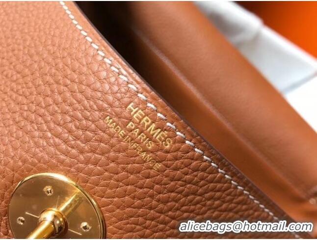 Well Crafted Hermes Lindy 30cm Bag In Togo Calfskin Leather H2903 Brown