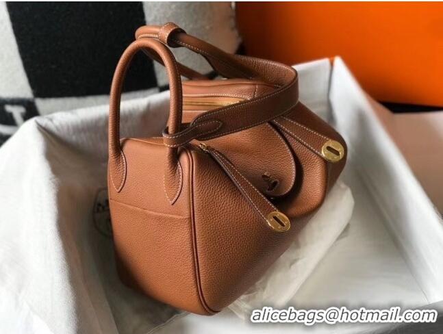 Well Crafted Hermes Lindy 30cm Bag In Togo Calfskin Leather H2903 Brown