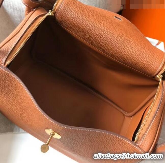 Well Crafted Hermes Lindy 30cm Bag In Togo Calfskin Leather H2903 Brown