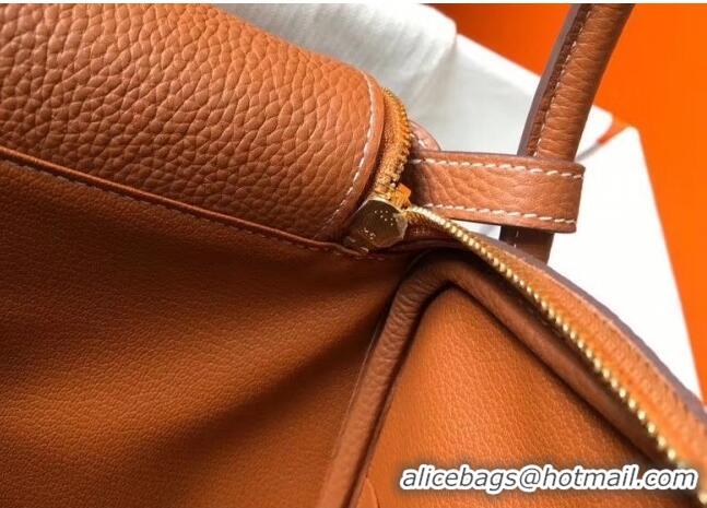 Well Crafted Hermes Lindy 30cm Bag In Togo Calfskin Leather H2903 Brown