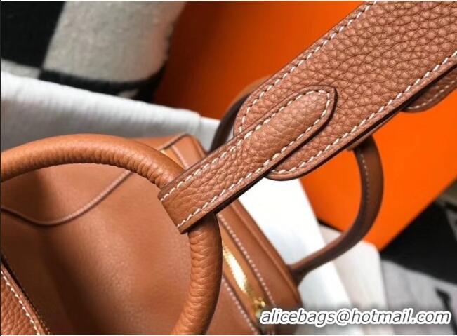 Well Crafted Hermes Lindy 30cm Bag In Togo Calfskin Leather H2903 Brown