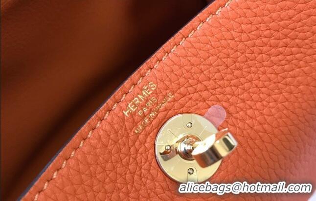 Most Popular Hermes Lindy Mini Bag 19CM H1714 Orange Gold