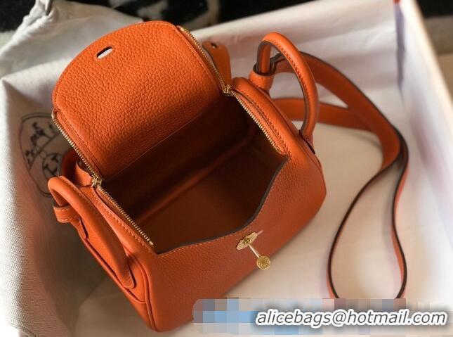 Most Popular Hermes Lindy Mini Bag 19CM H1714 Orange Gold