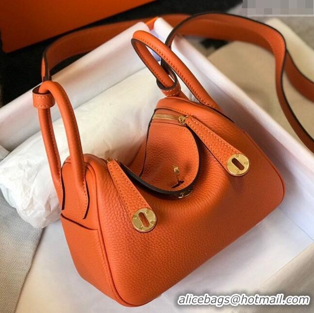 Most Popular Hermes Lindy Mini Bag 19CM H1714 Orange Gold