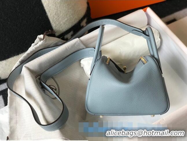 Lowest Cost Hermes Lindy Mini Bag 19CM H1714 Flax Blue Gold