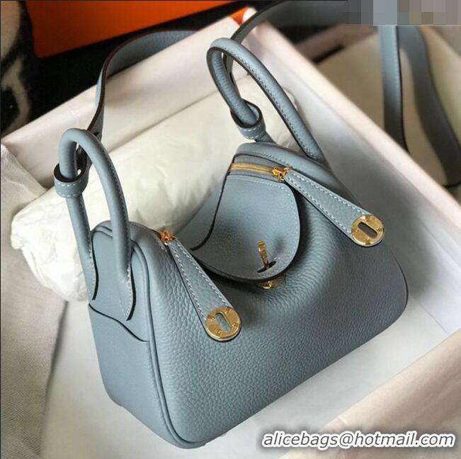 Lowest Cost Hermes Lindy Mini Bag 19CM H1714 Flax Blue Gold