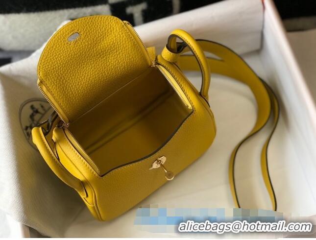 New Design Hermes Lindy Mini Bag 19CM H1714 Yellow Gold