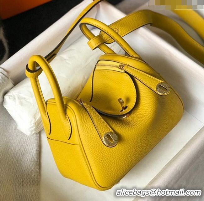 New Design Hermes Lindy Mini Bag 19CM H1714 Yellow Gold