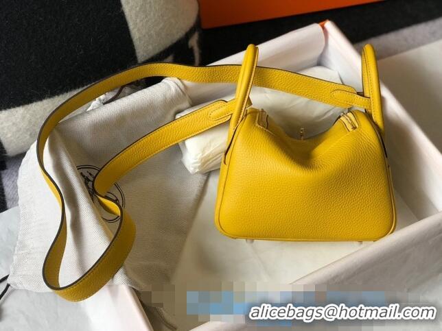 New Design Hermes Lindy Mini Bag 19CM H1714 Yellow Gold