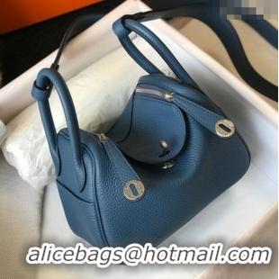 Super Quality Hermes Lindy Mini Bag 19CM H1714 Agate Blue Silver