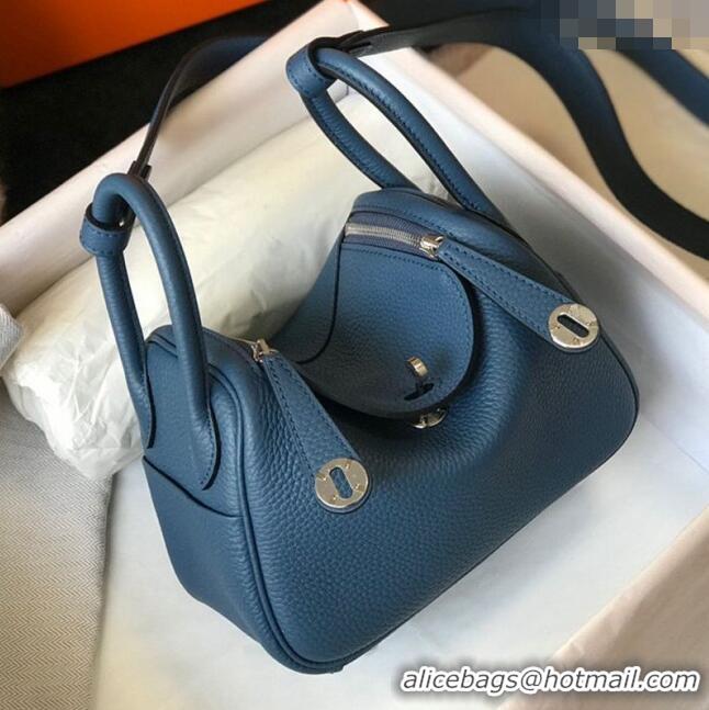 Super Quality Hermes Lindy Mini Bag 19CM H1714 Agate Blue Silver