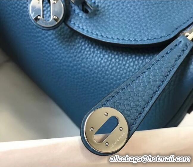 Super Quality Hermes Lindy Mini Bag 19CM H1714 Agate Blue Silver