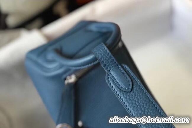 Super Quality Hermes Lindy Mini Bag 19CM H1714 Agate Blue Silver