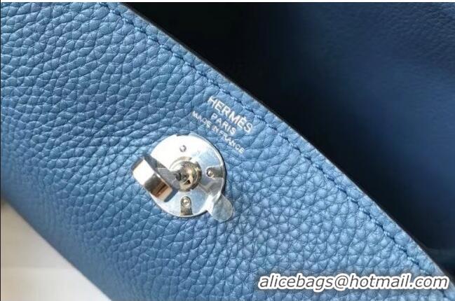 Super Quality Hermes Lindy Mini Bag 19CM H1714 Agate Blue Silver