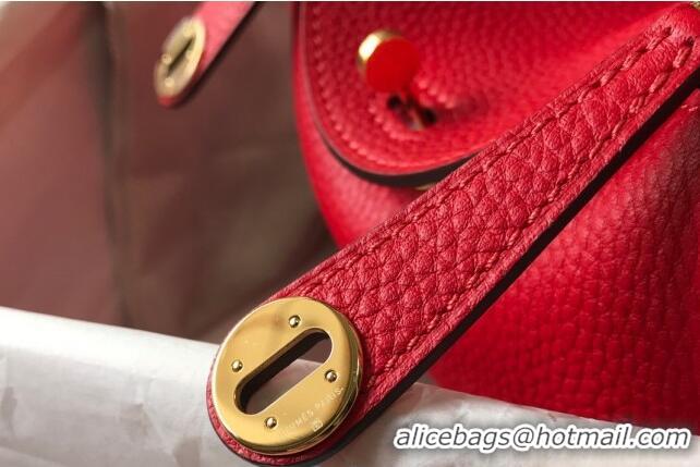 Luxury Discount Hermes Lindy Mini Bag 19CM H1714 Red Gold