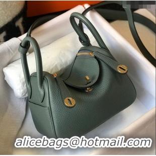 Modern Grade Hermes Lindy Mini Bag 19CM H1714 Green Gold