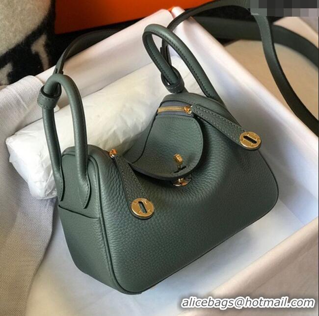 Modern Grade Hermes Lindy Mini Bag 19CM H1714 Green Gold