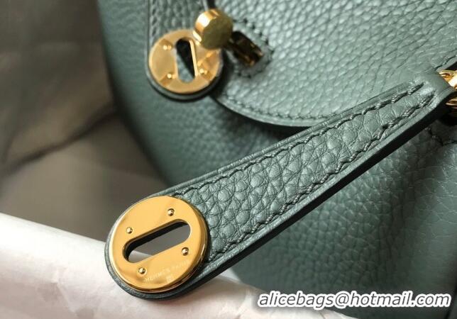 Modern Grade Hermes Lindy Mini Bag 19CM H1714 Green Gold