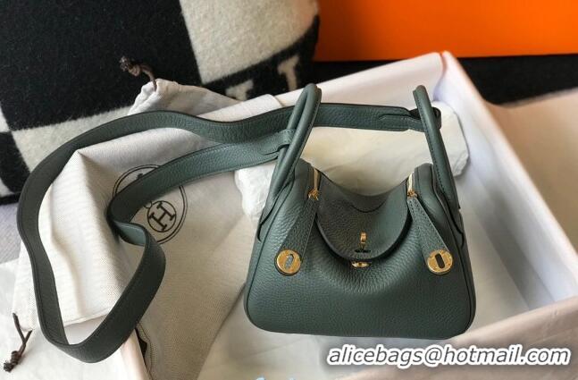 Modern Grade Hermes Lindy Mini Bag 19CM H1714 Green Gold