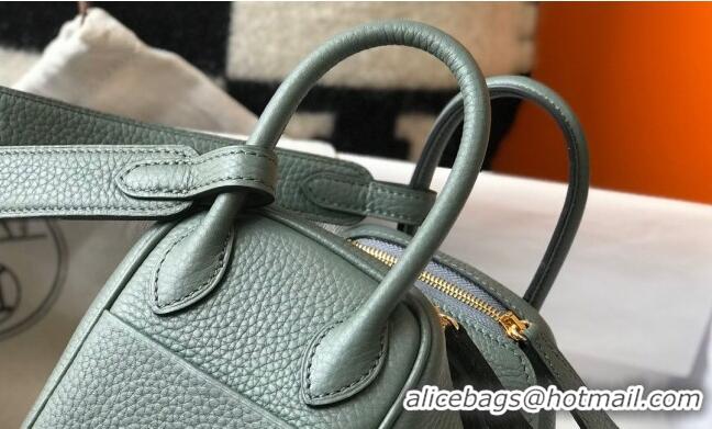 Modern Grade Hermes Lindy Mini Bag 19CM H1714 Green Gold