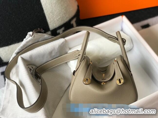 Top Quality Hermes Lindy Mini Bag 19CM H1714 Dove Grey Gold