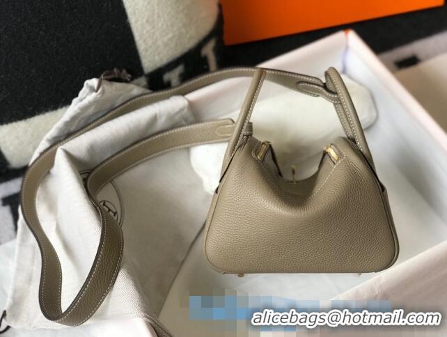 Top Quality Hermes Lindy Mini Bag 19CM H1714 Dove Grey Gold