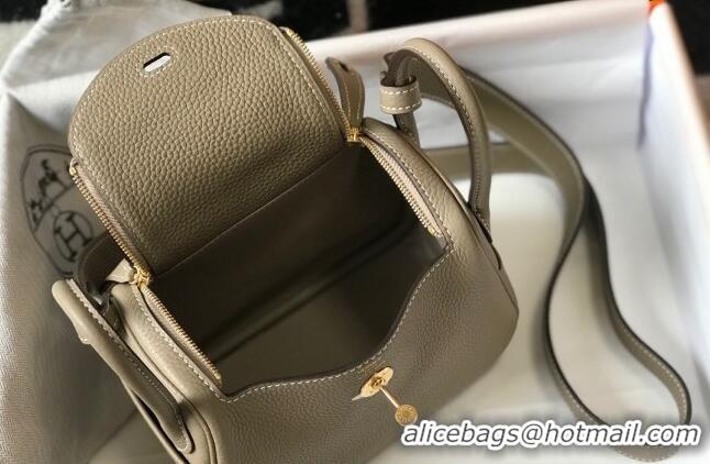 Top Quality Hermes Lindy Mini Bag 19CM H1714 Dove Grey Gold