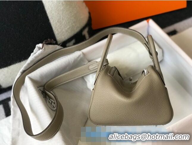 Buy Grade Hermes Lindy Mini Bag 19CM H1714 Dove Grey/Silver