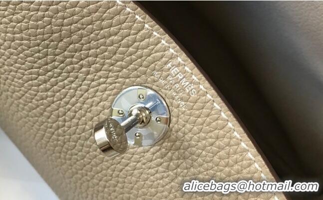 Buy Grade Hermes Lindy Mini Bag 19CM H1714 Dove Grey/Silver