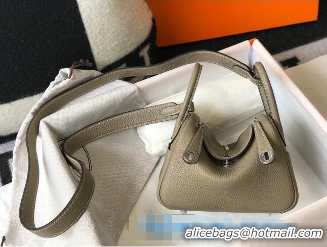 Buy Grade Hermes Lindy Mini Bag 19CM H1714 Dove Grey/Silver