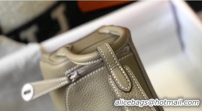 Buy Grade Hermes Lindy Mini Bag 19CM H1714 Dove Grey/Silver