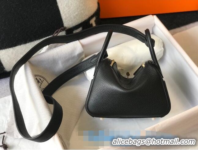 Promotional Hermes Lindy Mini Bag 19CM H1714 Black Gold