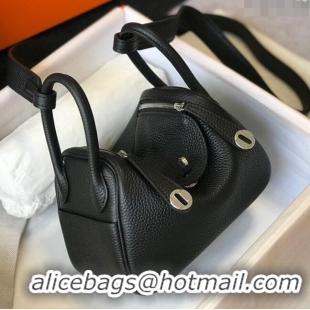 Good Looking Hermes Lindy Mini Bag 19CM H1714 Black Silver