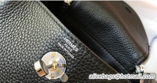 Good Looking Hermes Lindy Mini Bag 19CM H1714 Black Silver