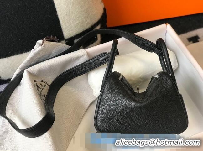 Good Looking Hermes Lindy Mini Bag 19CM H1714 Black Silver