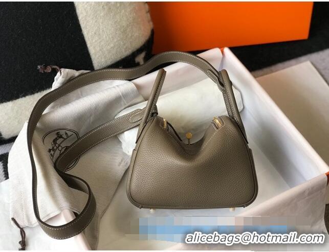 Shop Cheap Hermes Lindy Mini Bag 19CM H1714 Elephant Grey Gold