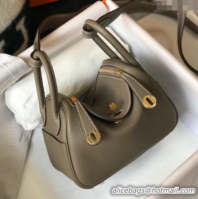 Shop Cheap Hermes Lindy Mini Bag 19CM H1714 Elephant Grey Gold