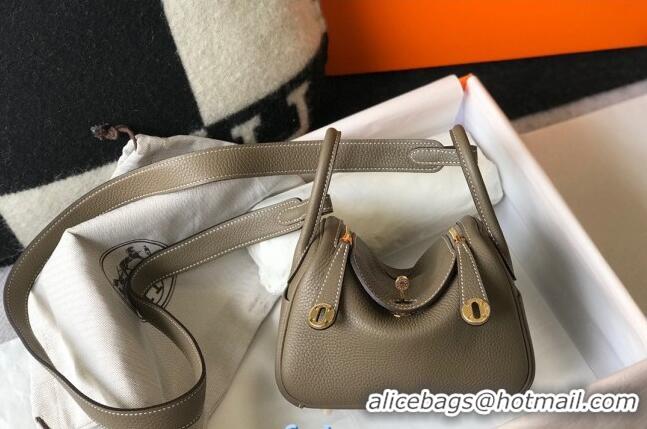 Shop Cheap Hermes Lindy Mini Bag 19CM H1714 Elephant Grey Gold