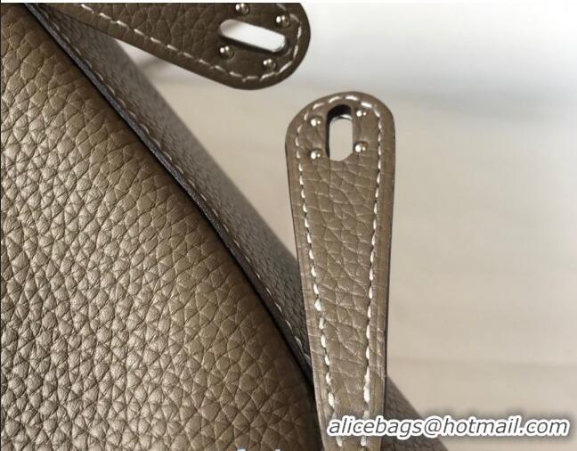 Good Taste Hermes Lindy Mini Bag 19CM H1714 Elephant Grey Silver