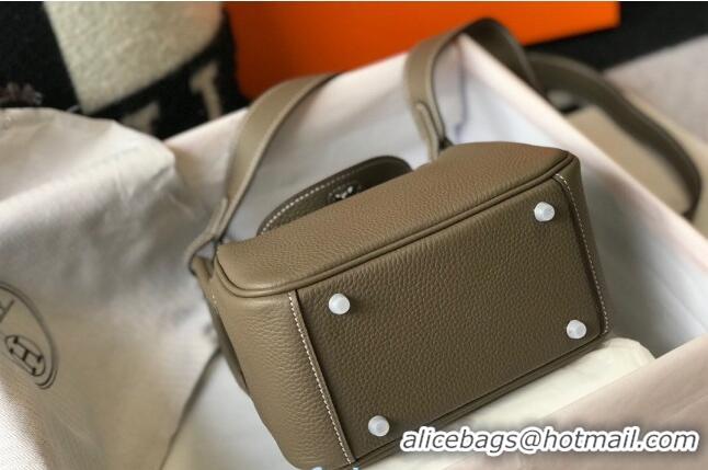 Good Taste Hermes Lindy Mini Bag 19CM H1714 Elephant Grey Silver