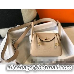 Famous Brand Hermes Lindy Mini Bag 19cm in Grainy Calfskin H0113 Coat Beige