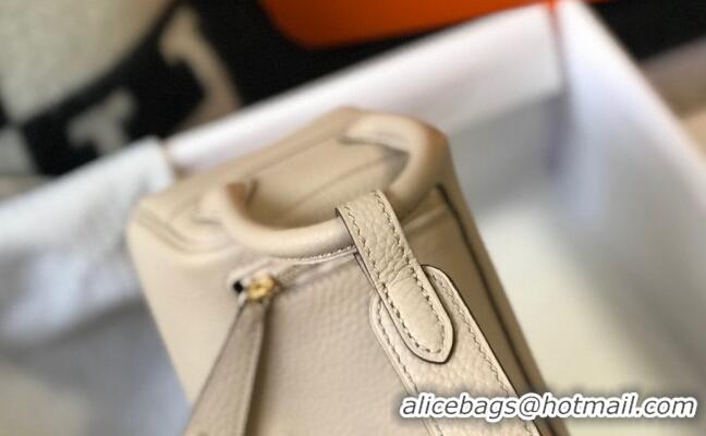 Famous Brand Hermes Lindy Mini Bag 19cm in Grainy Calfskin H0113 Coat Beige