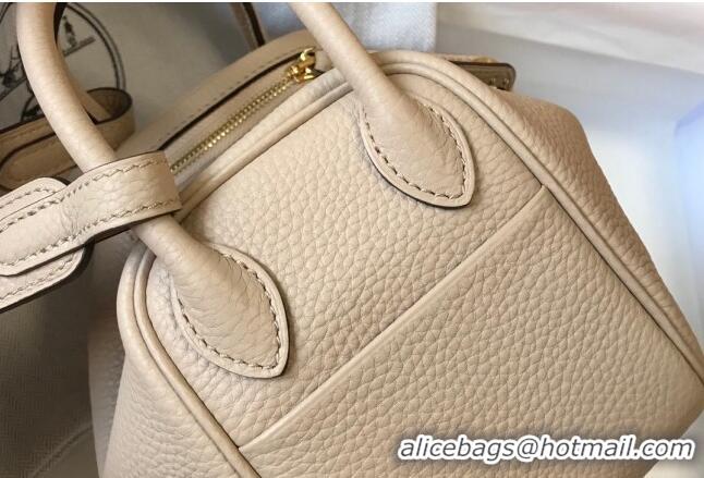 Famous Brand Hermes Lindy Mini Bag 19cm in Grainy Calfskin H0113 Coat Beige