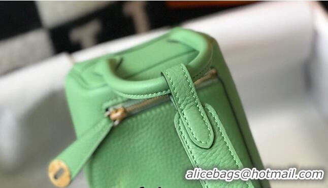 Super Quality Hermes Lindy Mini Bag 19cm in Grainy Calfskin H0113 Avocado Green